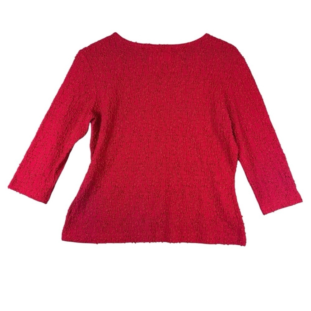 Vintage Robin Clayton Designs Festive Holiday Embroidered Red Shirt Woman’s L - Picture 4 of 14